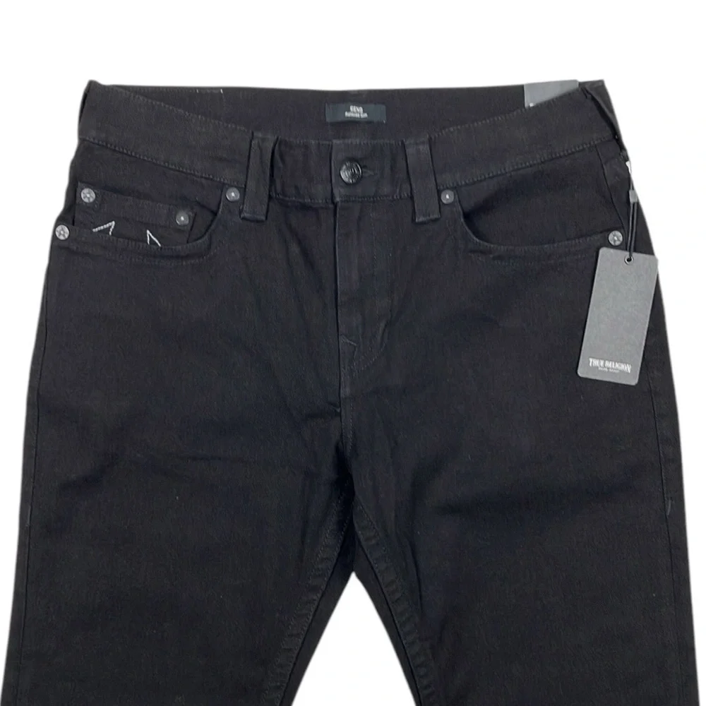 True Religion Geno No Flap 35x31 Black Jeans Relaxed Slim Men's NWT